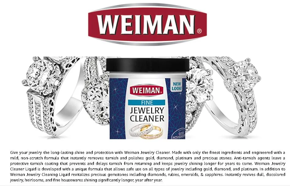 Weiman Fine Jewelry Cleaner Liquid with Cleaning  