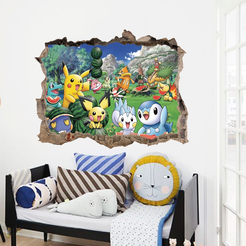 Pokémon Nursery Boys/Girls/ Kids Room Wall Stickers Home Decor 45x60 CM 