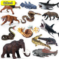 ของเล่นตัวเลขของเล่นเด็กจำลองโบราณครั้ง Ainmal รุ่น Sabretooth Megalodon Mammoth PVC Action Figure เด็กเก็บของเล่น Gift