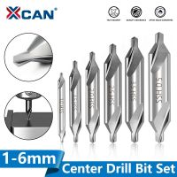 XCAN HSS Combined Center Drills 60 Degree Countersinks Angle Bit Set 1.0mm 1.5mm 2.0mm 2.5mm  3.5mm 5mm Metal Drill Bit Drills  Drivers