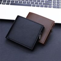 2022 New Fashion Mens wallet with zipper PU Men Short Wallet Coin Purse Wallet Mens Purse Coin Pouch Card Holder