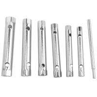 6PC 8-19mm Metric Tubular Box Wrench Set Tube Bar Spark-Plug Spanner Steel Double Ended for Automotive Plumb Repair