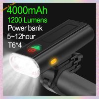 ไฟหน้าจักรยานกันน้ำแบบชาร์จ USB 12800MAh 10000 Lumens ไฟหน้าจักรยาน LED 4P90ไฟฉายสว่างซุปเปอร์อะลูมิเนียมหน้าและหลัง