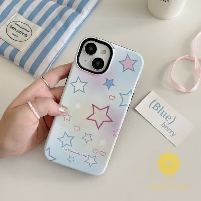 For เคสไอโฟน 14 Pro Max [Detachable Two-piece Stars Colorful] เคส Phone Case For iPhone 14 Pro Max Plus 13 12 11 For เคสไอโฟน11 Ins Korean Style Retro Classic Couple Shockproof Protective TPU Cover Shell