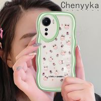 เคส Chenyyka สำหรับ Vivo Y16 Y35 5G Y56 5G เคสลายการ์ตูนกระต่ายน่ารักแฟชั่นลูกคลื่นเคสซิลิโคนใสโทรศัพท์ดีไซน์ใหม่นิ่มเคสป้องกันเลนส์กล้องเคสโปร่งใสกันกระแทก