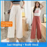 COD SDFERTGRTYTYUYU ?Free Shipping S-4XL Wide Leg Pants Women Korean Style Casual Long Linen Cotton High Waist Loose Plus Size Vintage Pants Seluar Slack Perempuan Wanita Palazo Muslimah Palazzo Pants