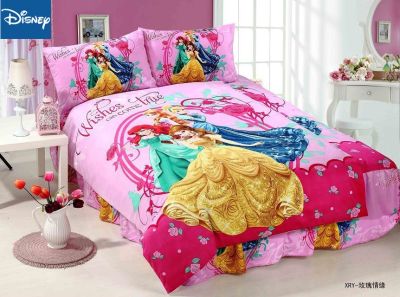 Disney single size bedding set for girls bedroom decor duvet covers 135x200cm bed twin flat sheet 2-4 pcs princess home textile