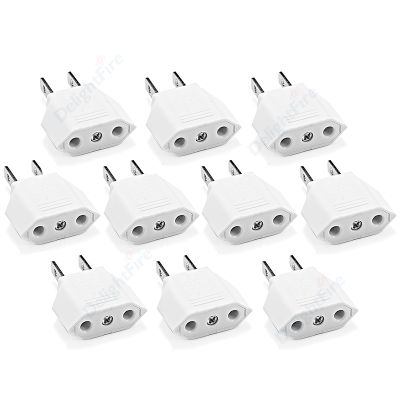 ✣❃✚ 1/5/10pcs US To EU American Travel Adapter 2 pin 4.0mm European EU To US plug Power adapter Converter Electrical Socket Outlet
