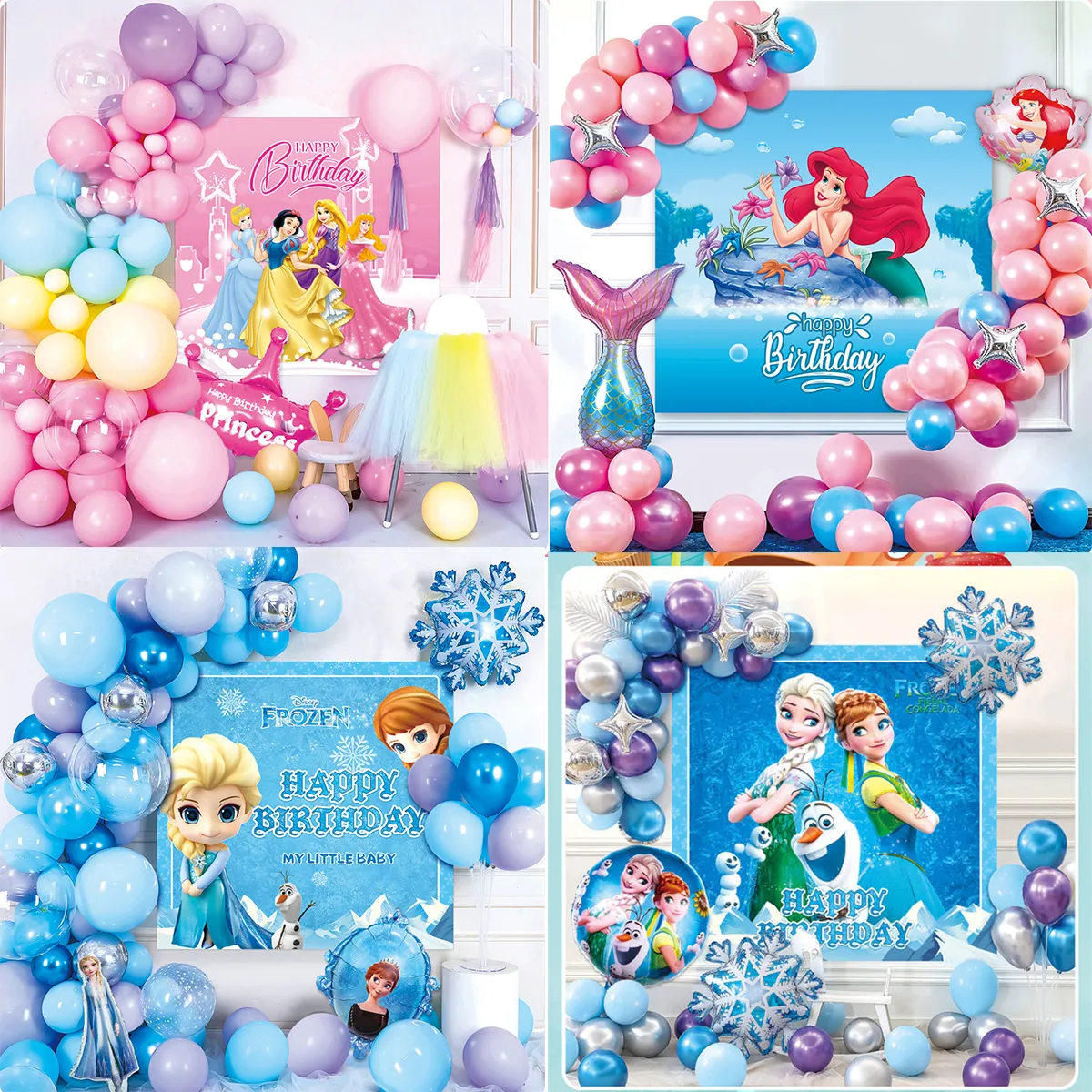 The 2022 New Frozen Princess Theme Popular Balloon Set with Background  Poster Baby Birthday Party Supply Home Decor Toys for Boys Birthday Gift  for Kid | Lazada PH