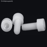 ◑☾ 10-50pcs M3 M4 M5 M6 M8 White Nylon Hex Socket Head Cap Screw Plastic Screws Bolts Length 5-60mm