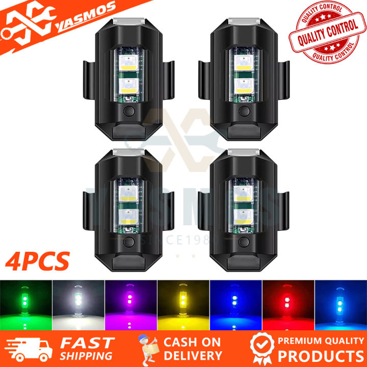 Universal Strobe Lights Anti-collision LED Aircraft Strobe Lights Type-C  Charging Motorcycle Lights 7 Colors with Remote Control