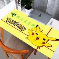 RAZER Pokemon Pikachu Kawaii Mouse Pad แผ่นรองเม้าส์คอมพิวเตอร์แบบกำหนดเอง แผ่นรองเม้าส์สำหรับแล็ปท็อป แผ่นรองเม้าส์ XXL