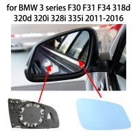 Kaca Sayap Cermin Mobil Kiri/kanan Biru Kaca Dipanaskan Untuk BMW 3 F30 F31 F34 318D 320D 320I 328I 2011-2016 Sesoris