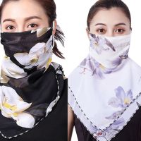 6Pc Womens Sunscreen Mask Anti-Fog Haze Triple-Cornered Scarf Veil Outdoor Riding Hanging Ear Cover Face Mask