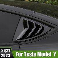 For Tesla Model Y 2021 2022 2023 ABS Carbon Car Rear Side Window Louver Blinds Trim Cover Shutters Stickers Decoration Frame