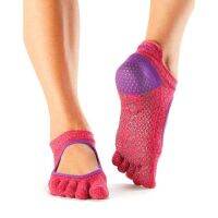 ถุงเท้าโยคะ ถุงเท้าพิลาทิส ยี่ห้อ Toesox - Bellarina Full Toe แบบปิดนิ้ว HAVANA