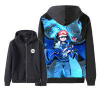 Pokémons การ์ตูนคลุมด้วยผ้าซิปผู้ชายสตรี Dollhoodie แจ็คเก็ต Hoodie ผู้ชายผู้หญิง Womensand ผู้หญิงผู้หญิง Stop ฤดูใบไม้ผลิและฤดูใบไม้ร่วงเสื้อผ้า Loose-BAA9