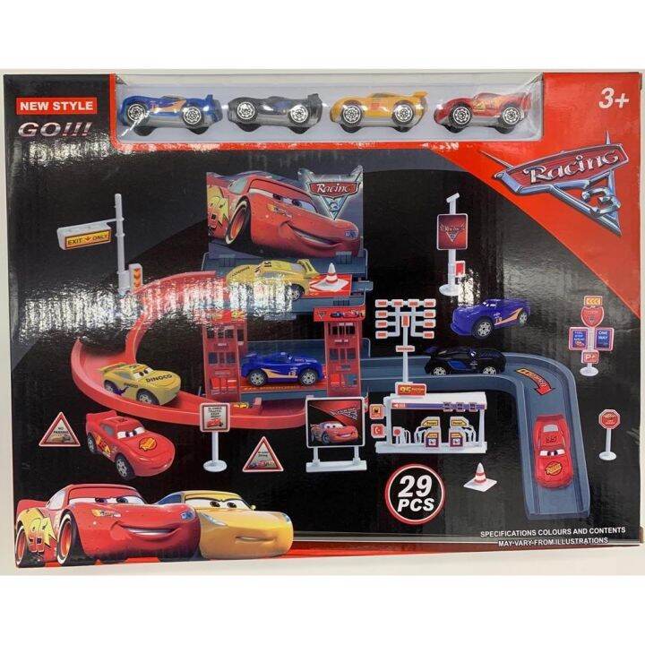 Cars Lightning Mcqueen Vs Jackson Storm Garage Set Parking Cars And 