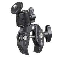 R099 Clamp with 360° Mini Ball Head Quick Release Clamp Bracket Tripod Mount 1/4 Screw Clip for DSLR Camera