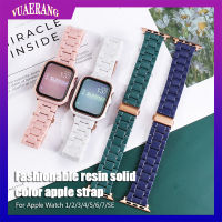 VUAERANG สายรัดสีลูกกวาดสำหรับ Apple Watch,สายรัดแฟชั่นเรซิ่นสีพื้นสำหรับ I Watch 1 2 3 4 5 6 7 SE ปรับได้สำหรับ Apple Watch 38 40 41มม. 42 44 45มม.