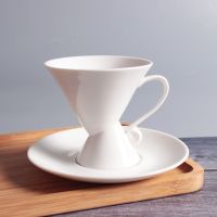 European Coffee Cup And Saucer Set Pure White Simple Coffee Cup New Bone China Ceramic Cup Flower Mugs Coffee Cups Cute Cup