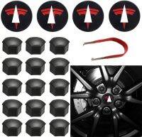 For Tesla Model 3 S X Wheel Cap Kit 4 Hub Center Cap + 20 Lug Nut Cover Nails  Screws Fasteners