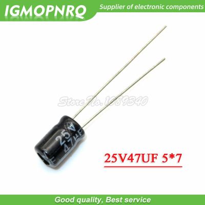 50PCS 25V47UF 5*7mm 47UF 25V 5*7 Aluminum electrolytic capacitor Electrical Circuitry Parts