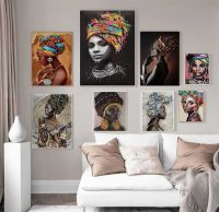 hyfvbujh✢  African Woman Painting Prints on Scandinavian Posters Wall Picture for Room