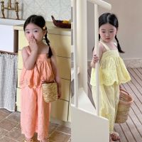 CUTE BABY?พร้อมส่ง?ชุดเซ็ทเด็กผู้หญิง ผ้าฝ้ายดอกลูกไม้ สำหรับเด็ก(463)