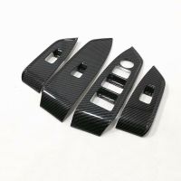 Door Window Control Panel For Mazda CX-8 2020 Glass Switch Interior Modification ABS Carbon Look Car Stickers 4Pcs/Sets