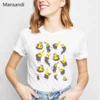 Cockatiels Bird Animal Print T-shirt Women Harajuku Kawaii Clothes Vogue Funny T Shirts Women Tumblr Tops Tee Shirt Femme  O029