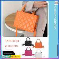 【Fast Delivery】Fashion Women Handbags Totes Casual Zipper Rhombic Lattice Female Clutch Solid Color Small PU Leather Top-handle for Travel Daily Working