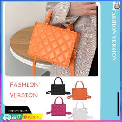 【Fast Delivery】Fashion Women Handbags Totes Casual Zipper Rhombic Lattice Female Clutch Solid Color Small PU Leather Top-handle for Travel Daily Working