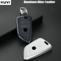 ◘ Alloy Leather Car Remote Key Case Cover Fob For BMW X1 X3 X5 X6 1 2 5 7 F15 F16 E53 E70 E39 F10 F30 G30 Shell Protecor Bag