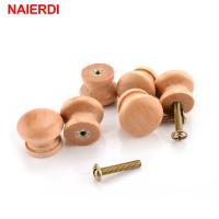 10pcs NAIERDI Handles 2.5X2CM Natural Wooden Cabinet Drawer Wardrobe Knobs Door Pull Kitchen Handle Furniture Hardware Door Hardware Locks