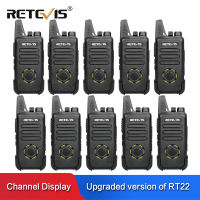 RETEVIS เครื่องส่งรับวิทยุขนาดเล็ก RT22S 10ชิ้น2W UHF VOX จอแสดงสัญญาณวิทยุ2ทางที่มีประโยชน์