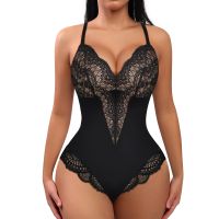 Womens Popular Lace Bodysuit Slim Fit V Neck Backless Tank Top One-Piece Shapewear Thong Sexy Body