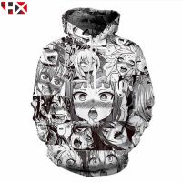 เสื้อกันหนาวลำลองพิมพ์ลาย Ahegao Hentai 3D