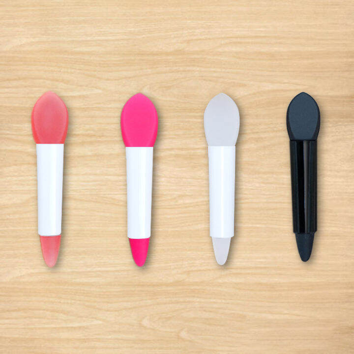 nansouf-pink-mini-double-head-ซิลิโคน-lip-brush-ลิปน่ารักหน้ากากช้อน-beauty-tool