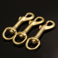 ▧﹍☒ 1pcs Solid Brass Swivel Bolt Snap Hook Swivel Eye Trigger Clasps for Leather Craft Bag Pet Dog Rope Leash Clips