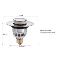 Universal Basin Pop-up Drain Filter Metal Bounce Core Push-type Tool Build-in Strainer Sink Plug Kitchen Bathroom Hair Catcher