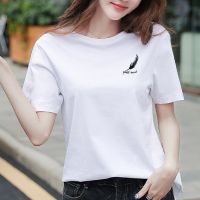 Plus Size Womens Blouse Korean Short-sleeved Round Neck T-shirt