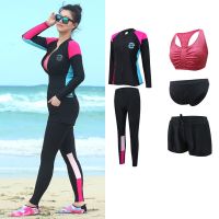 5pcs/set Womens Plus Size Long Sleeve Rash Guards Swim Tee Leggings Bikini set Rashguard Sun UV Protection Swimsuit Couples