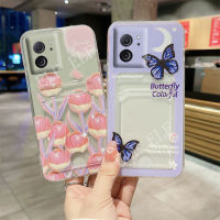 เคส TPU เนื้อนิ่มโปร่งใสใหม่สำหรับ Xiaomi 13T / 13T Pro/ 13 / 13 Pro / 13 Lite / 12T / 12T Pro/ 12T / 12T Pro/ 11T / 11T Pro 5G เคสโทรศัพท์กระเป๋าใส่บัตรแบบดอกไม้ผีเสื้อน่ารัก Xiaomi13T Pro หรูหราฝาครอบหลังซิลิโคน MI13T 2023