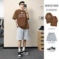 【hot seller】 [Summer new suit] short-sleeved mens T-shirt and womens versatile loose trendy tops set