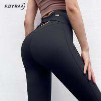 【 Cw】f.dyraa ผู้หญิงกีฬา Leggings ครอสโอเวอร์กางเกงโยคะยิมฟิตเนสออกกำลังกายถุงน่องเอวสูงกางเกงยางยืดเปลือยกายรู้สึกกางเกง2022