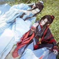 Men Women Hanfu Mo Dao Zu Shi Cosplay Wei Wuxian Costume Clothing Weiying Yiling Ancestor Lan Wang Ji Cosplay Costume Full Set