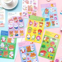 Lovely Cake Bear Stickers Decorative Scrapbooking Sticker DIY Diary Album Sticker Label Kawaii Korean Stationery Stickers Labels