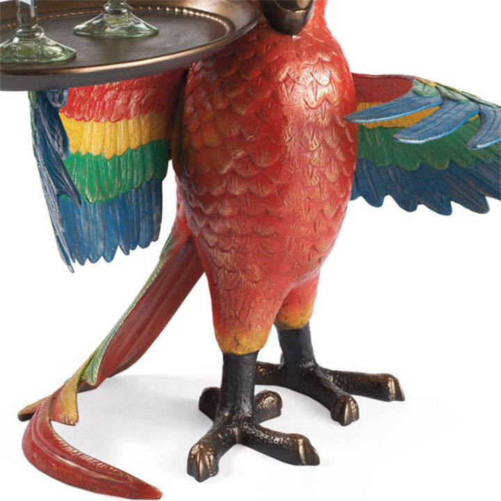 creative-carving-retro-parrot-wine-tray-realistic-multi-purpose-resin-party-bird-drink-serving-rack-statue-home-craft-decoration