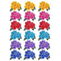 18 Pcs Rose Flower Embroidered Appliques Patches Big Floral Embroidery Patch Decoration Vintage Sew Iron on Badge Patch Easy Install